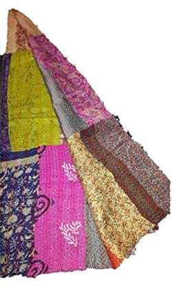 Buy Women's Silk Stole with Kantha Work (Multicolour, Free Size) at ...