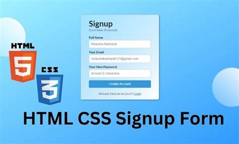 Image result for HTML New User Create Account Page