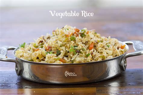 South Indian Style Vegetable Rice Recipe - Subbus Kitchen