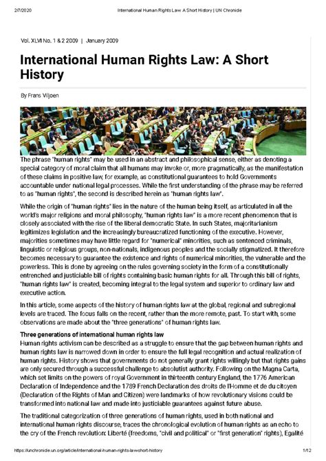 History of HRL - International Human Rights Law: A Short History By ...