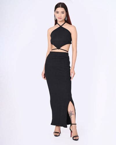 Buy Crop Top and Skirt for Women Online | Black Crop Tops for Party ...