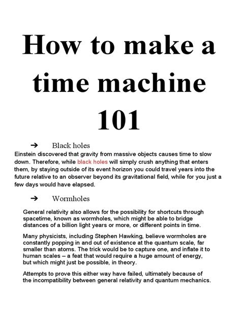 Image result for How 2 Build a Time Machine