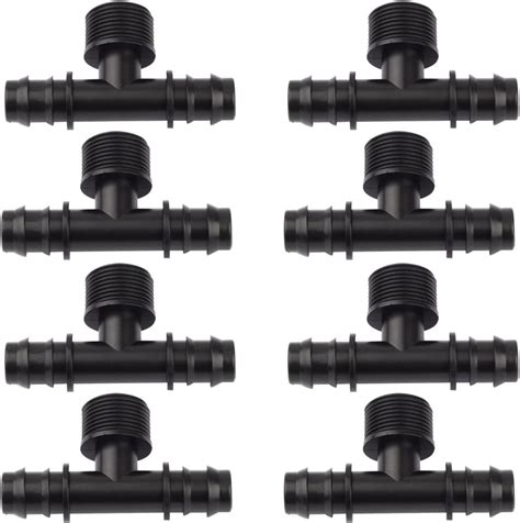 通用 8 Pcs Gardening Irrigation Hose Connectors 3-way Water Diverter ...