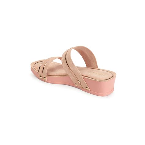 Buy Iconics Womens Sqauare Toe Slip On Pink Color Sandals Online