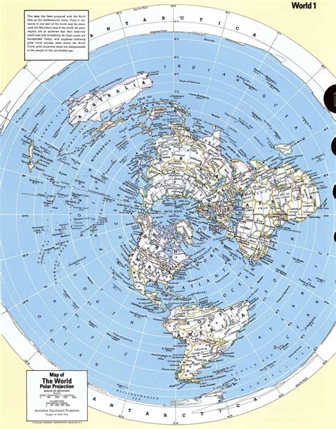 World map with azimuthal equidistant projection... - Maps on the Web
