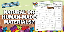 Natural and Man Made Materials List Word Mat - Teacher-made