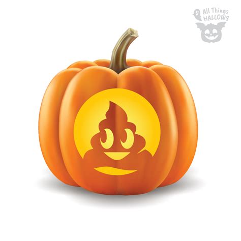 Poop Emoji Pumpkin Stencil - Allthingshallows.com – AllThingsHallows