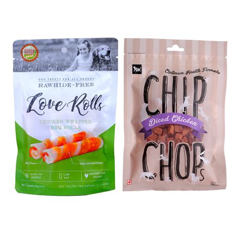 Buy Pet Snacks Combo - Chip Chops Diced Chicken (70gm) & Rena's Love ...