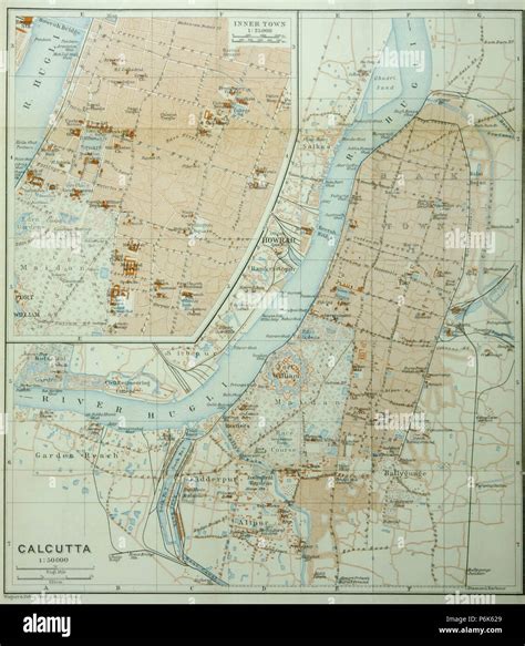 Old map of calcutta hi-res stock photography and images - Alamy