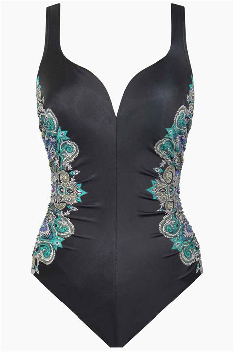 Miraclesuit Precioso Temptress One Piece Swimsuit - Black/Multi - FINA ...