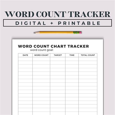 Daily Word Progress Tracker, Daily Writing Routine Tracker, Word Count ...