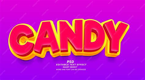 Premium PSD | Candy 3d editable text effect psd photoshop template