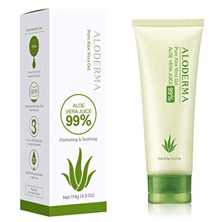 Aloderma Pure Aloe Vera Gel - Soothes and Hydrates Dry, Itchy, or ...