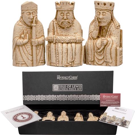 The Lewis Chessmen - Isle of Lewis Replica Chess Pieces by the Regency ...