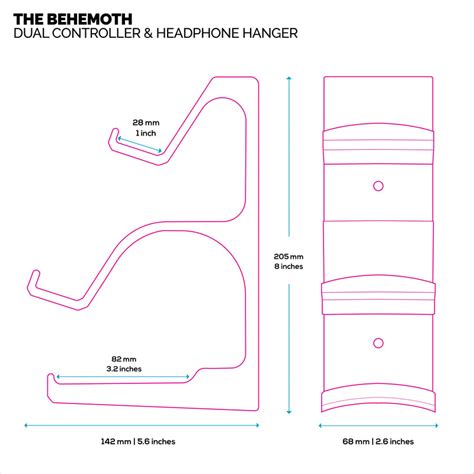 The Behemoth - Dual Game Controller & Headphone Stand Wall Mount Holde ...