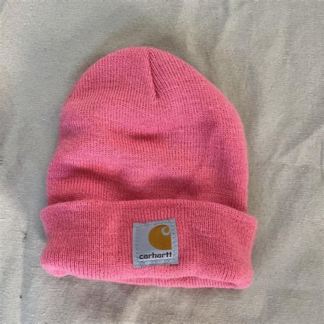 Carhartt hot pink toddler beanie - Depop