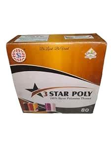 3 Star Poly Thread Box (180 Meters Each- Set of 100 Tubes ...