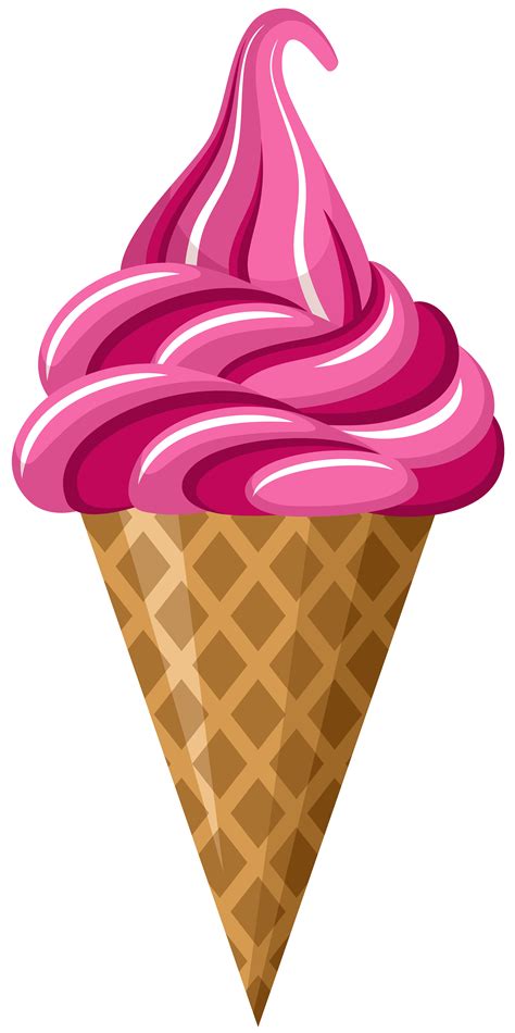 Ice cream cone Strawberry ice cream Clip art - Pink Ice Cream Cone PNG ...