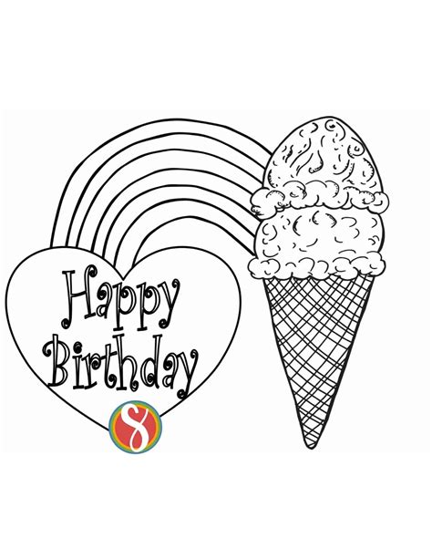 Printable Cute Happy Birthday Coloring Pages/happy Birthday Friend ...