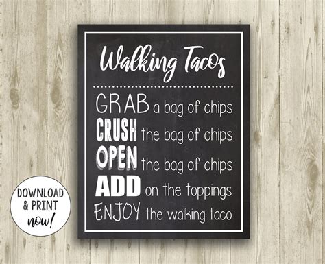 Free Printable Walking Taco Sign - Printable Templates
