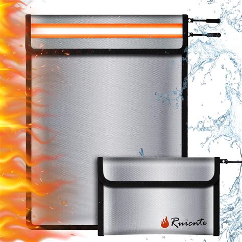 Amazon.com: C CRYSTAL LEMON Fireproof Document Bag – Large 15"x11 ...