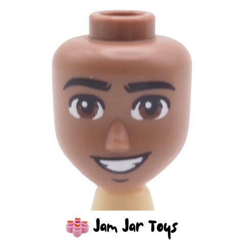LEGO William Medium Brown Minidoll Head, Reddish Brown Eyes, Smiling ...