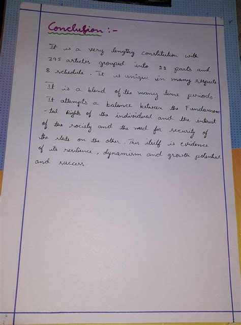 Conclusion of salient features of indian constitution - Brainly.in