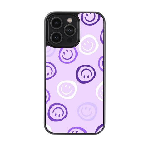 Purple Smiley Face Phone Case | Aesthetic iPhone Cover – Artistic ...