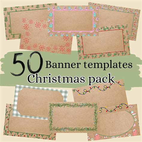 Christmas Borders Pack of 50! Painted Banner Editable Canva Templates ...