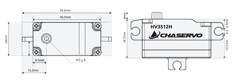 CHASERVO HV3512H Digital HV Servo 50g / 20,0 mm / 0,11sec / 40kg / 2BB ...