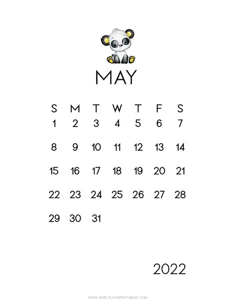 Free may 2022 calendar printables – Artofit