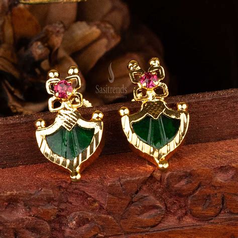 Micro Gold Plated Kerala Palakka Earrings: Tradition Meets Opulence ...