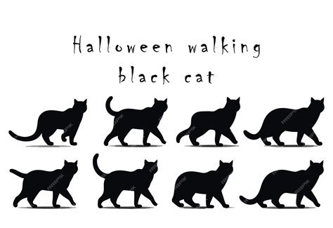 Premium Vector | Black cats silhouettes set for halloween and other cat ...