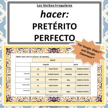 Los Preteritos Teaching Resources | TPT