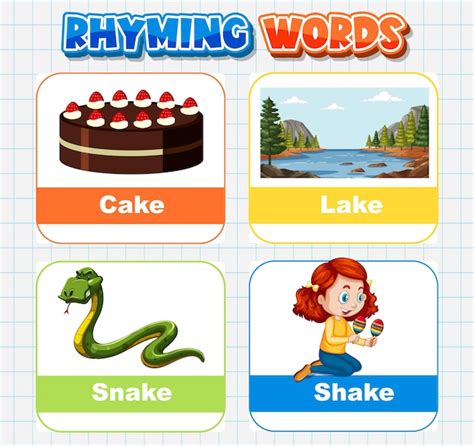 Free Vector | Rhyming Words Educational Illustration