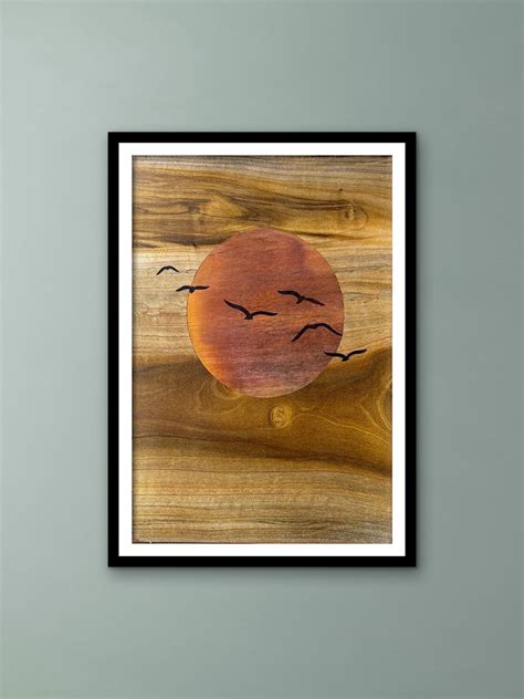 Buy Sunset Painting Online in Traditional Indian Wood Inlay Art