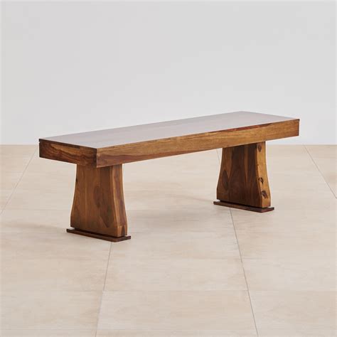 Buy (Refurbished) Mourya Sheesham Wood Dining Bench - Brown from Home ...