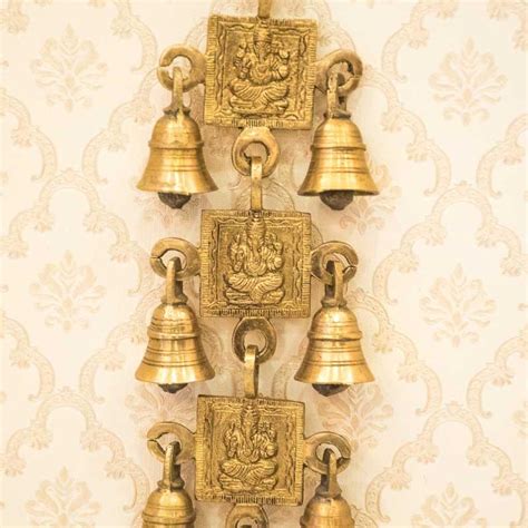 Buy Antique Brass Door/Wall Hanging 7 Bells with Engraved Ganesh Online ...