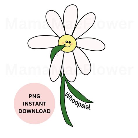 Whoopsie Daisy PNG Instant Download Sublimation Clipart Cute Design Floral Flower Daisies - Etsy