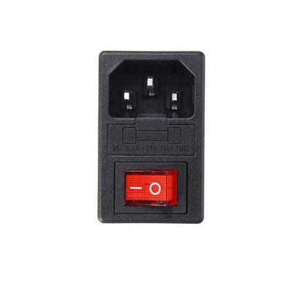 AC-01 Socket 3 Pin AC Power Socket With Indicator Switch and Fuse Conn ...