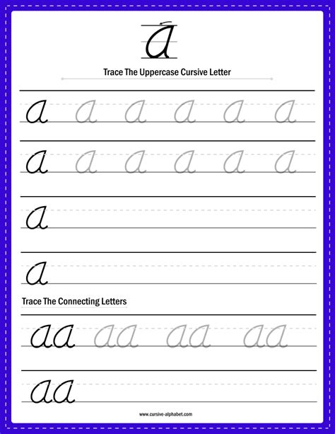 A In Cursive Writing