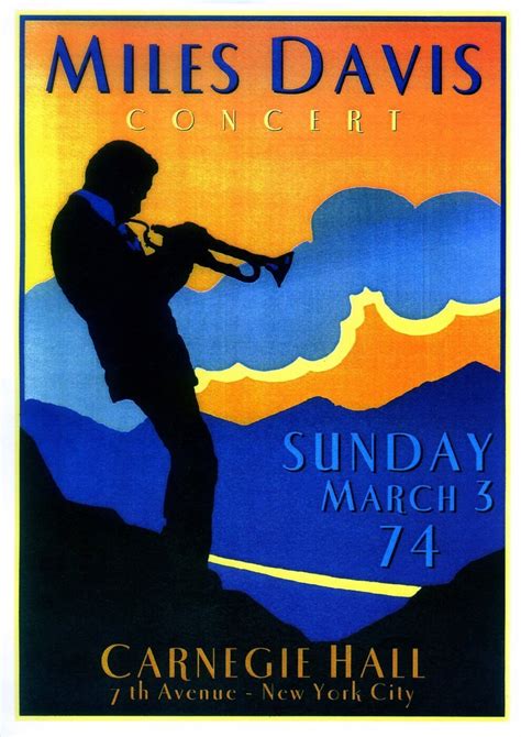 Jazz Legends - Miles Davis Concert Poster Carnegie Hall 1974 - Tallenge ...