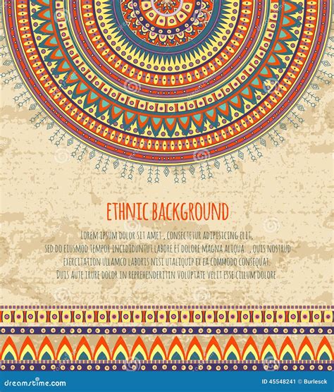 Ethnic Ornament and Texts for Background Design Stock Vector ...
