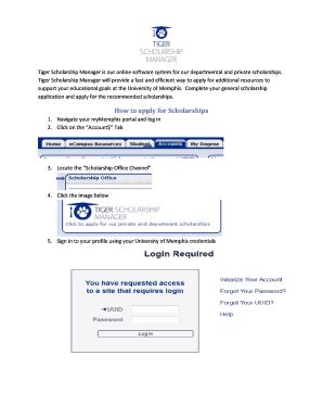 Fillable Online memphis Tiger Scholarship Manager will provide a fast ...