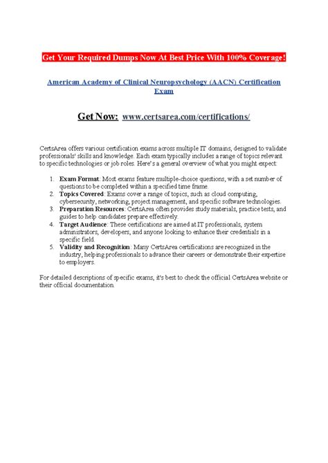 American Academy of Clinical Neuropsychology (AACN) Certification Exam ...