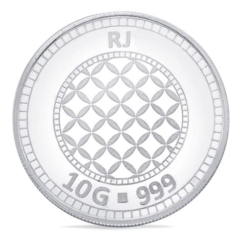10 Grams Floral Silver Coin | Silver - Reliance Jewels