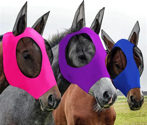 Amazon.com: Weewooday 3 Pcs Horse Fly Masks for Horses Fly Masks with ...
