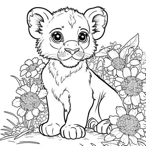 Cute Coloring Pages Of Baby Lions