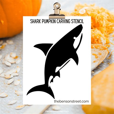 Free Printable Shark Pumpkin Stencil for Easy Carving - The Benson Street