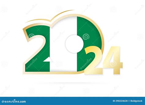 Year 2024 with Nigeria Flag Pattern Stock Illustration - Illustration of celebration, horoscope ...